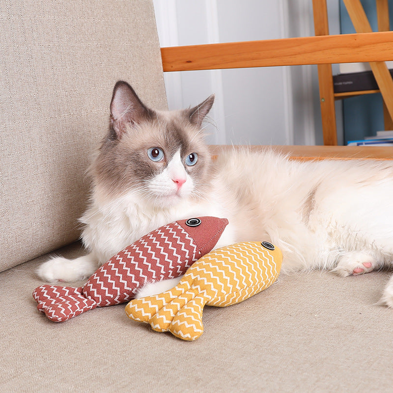 Linen Fish Cat Toy