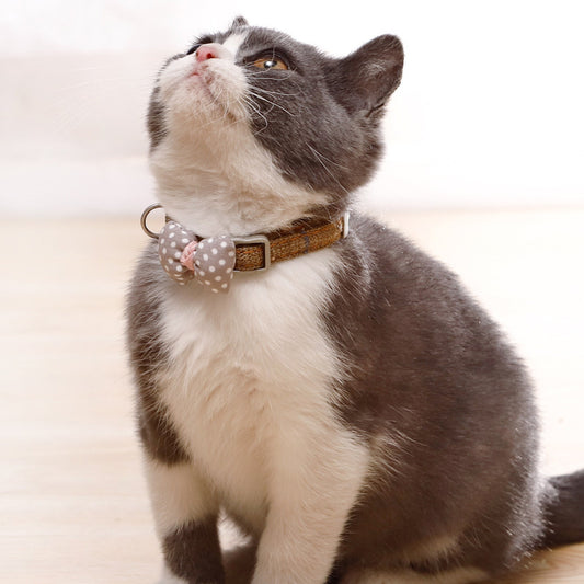 Cotton Bow Tie Cat Collar