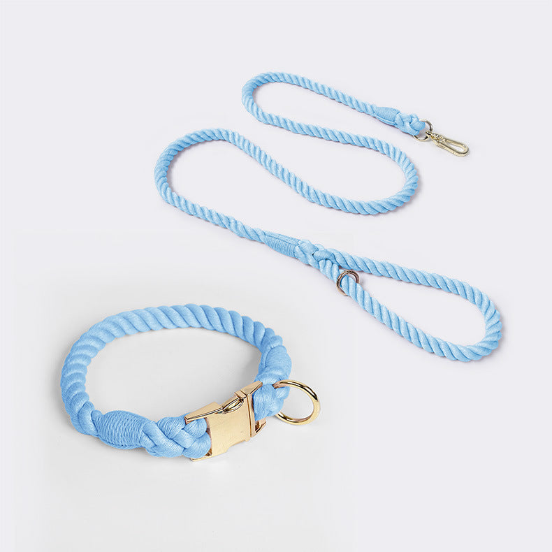 Woven Cotton Pet Collar & Leash