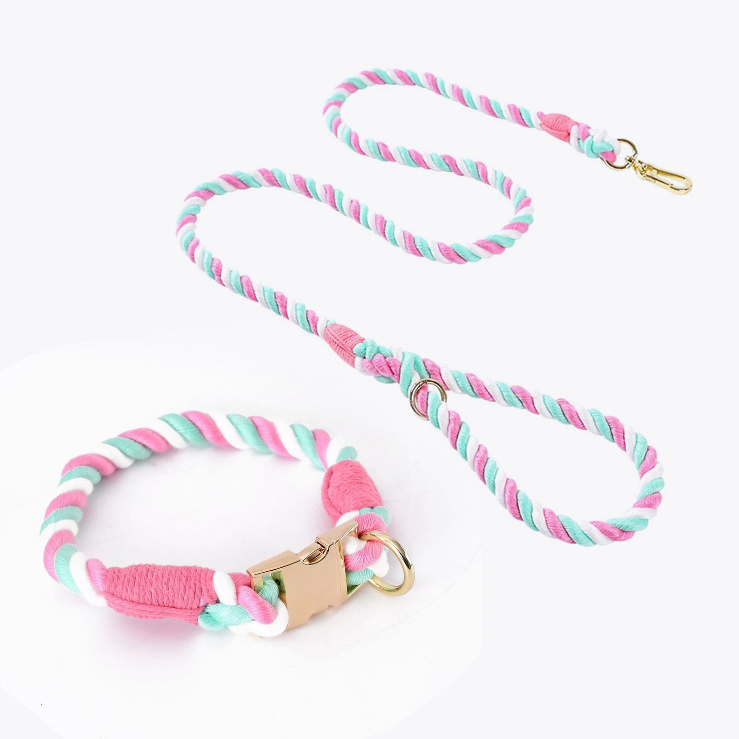 Woven Cotton Pet Collar & Leash