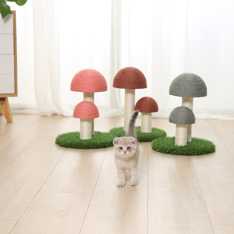 Natural Linen Mushroom Cat Scratch Post