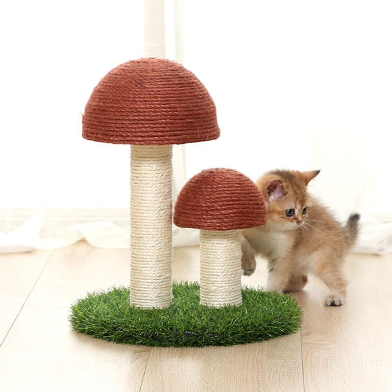 Natural Linen Mushroom Cat Scratch Post