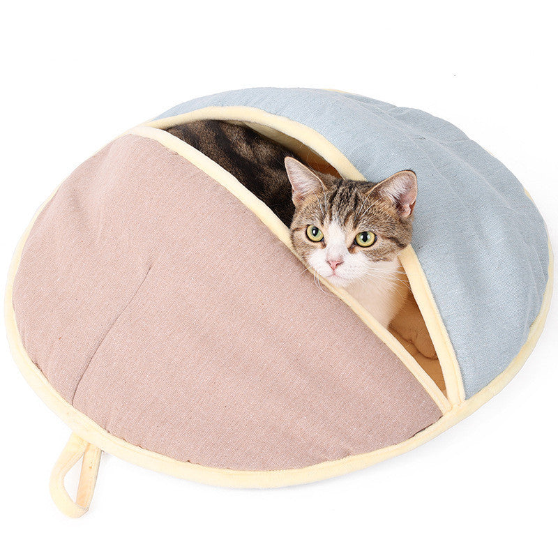 Cozy Linen Cute Cat Nest