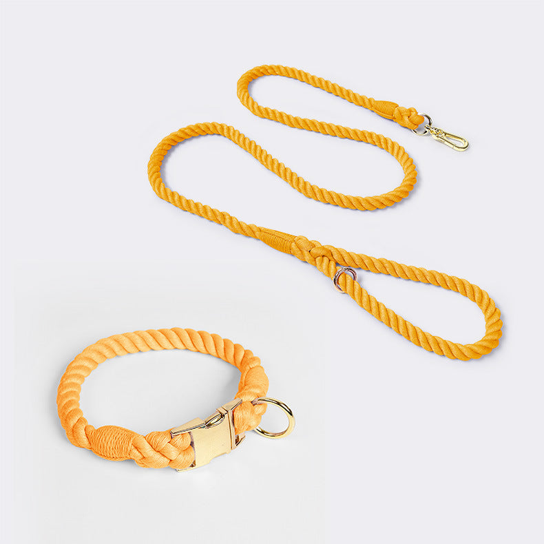 Woven Cotton Pet Collar & Leash