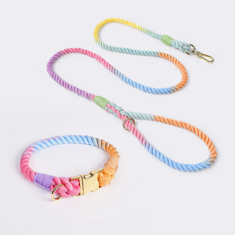 Woven Cotton Pet Collar & Leash