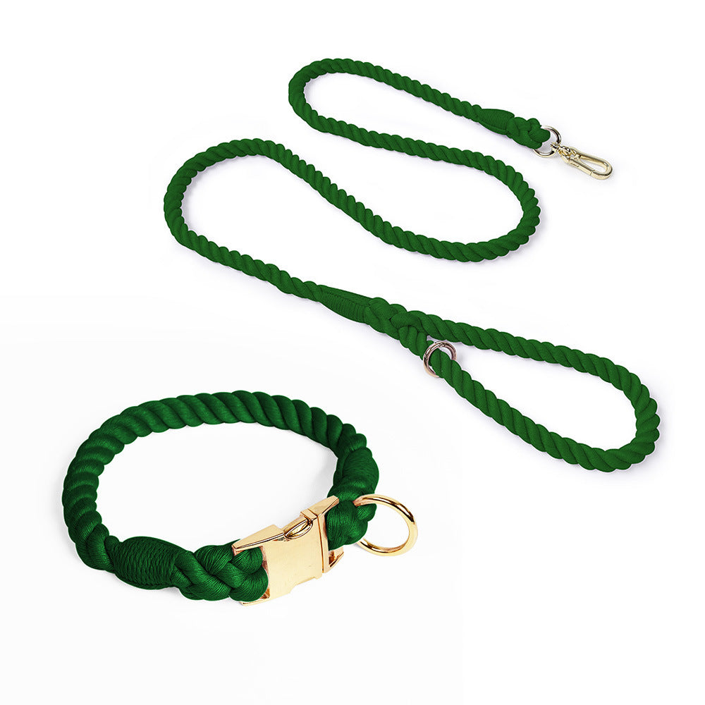 Woven Cotton Pet Collar & Leash