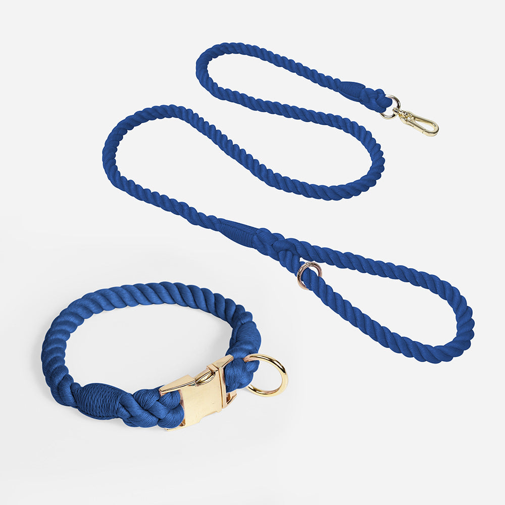 Woven Cotton Pet Collar & Leash