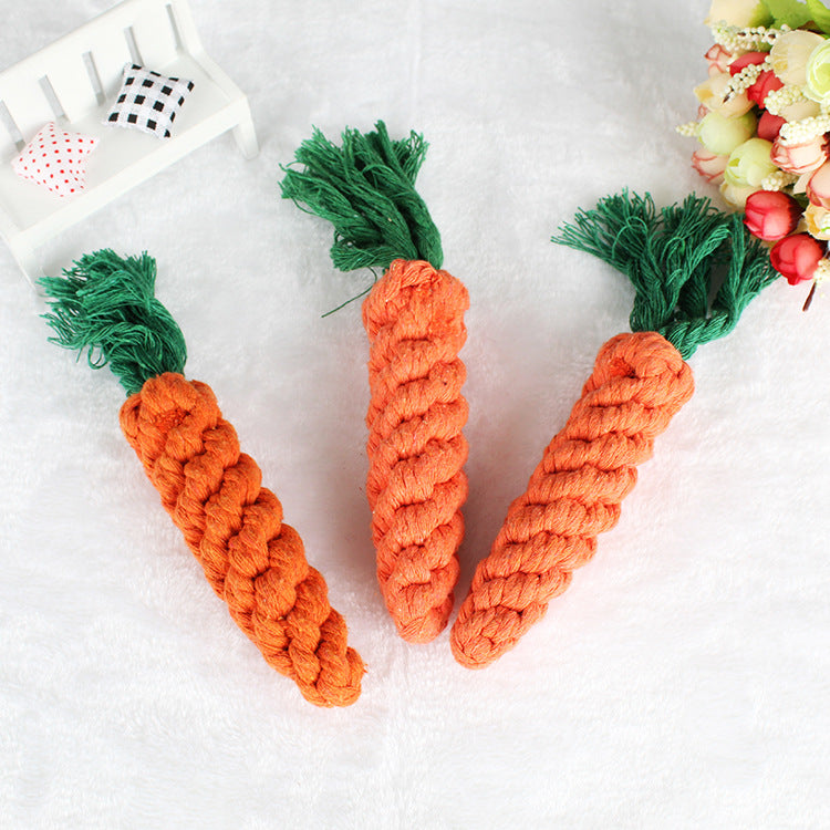 Cotton Carrot Dog Toy