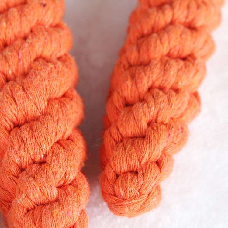 Cotton Carrot Dog Toy