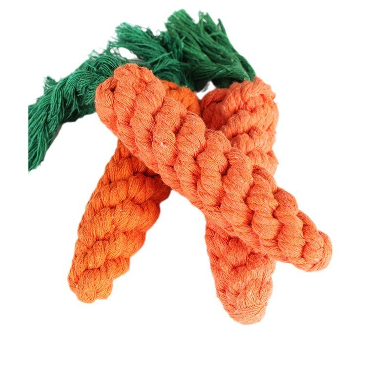 Cotton Carrot Dog Toy