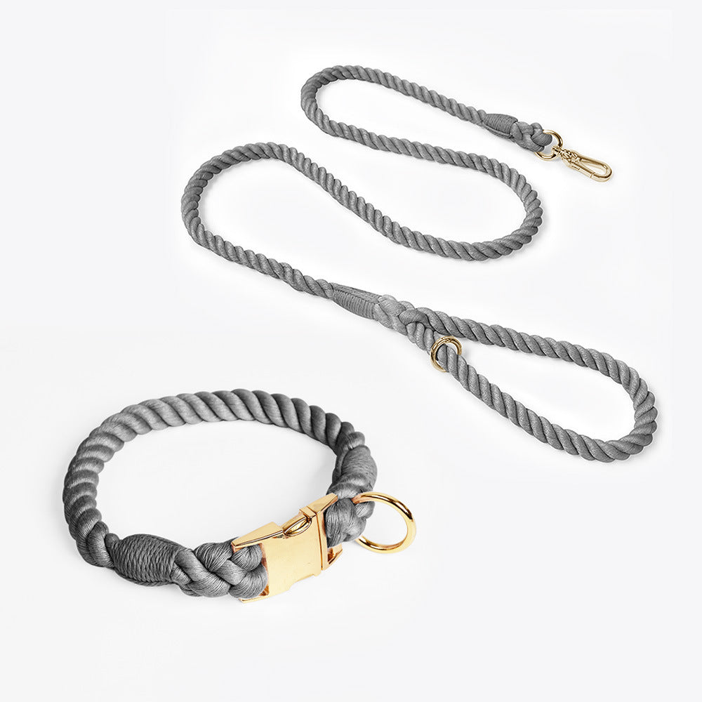 Woven Cotton Pet Collar & Leash