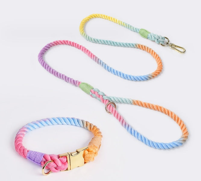 Woven Cotton Pet Collar & Leash