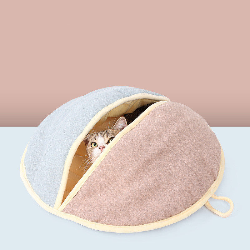 Cozy Linen Cute Cat Nest