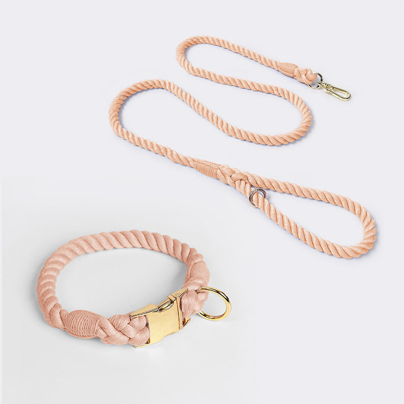 Woven Cotton Pet Collar & Leash