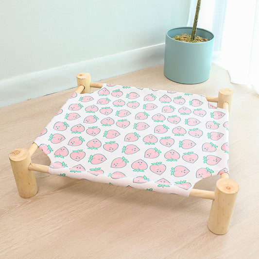 Wooden Frame Cotton Canvas Cat Hammock