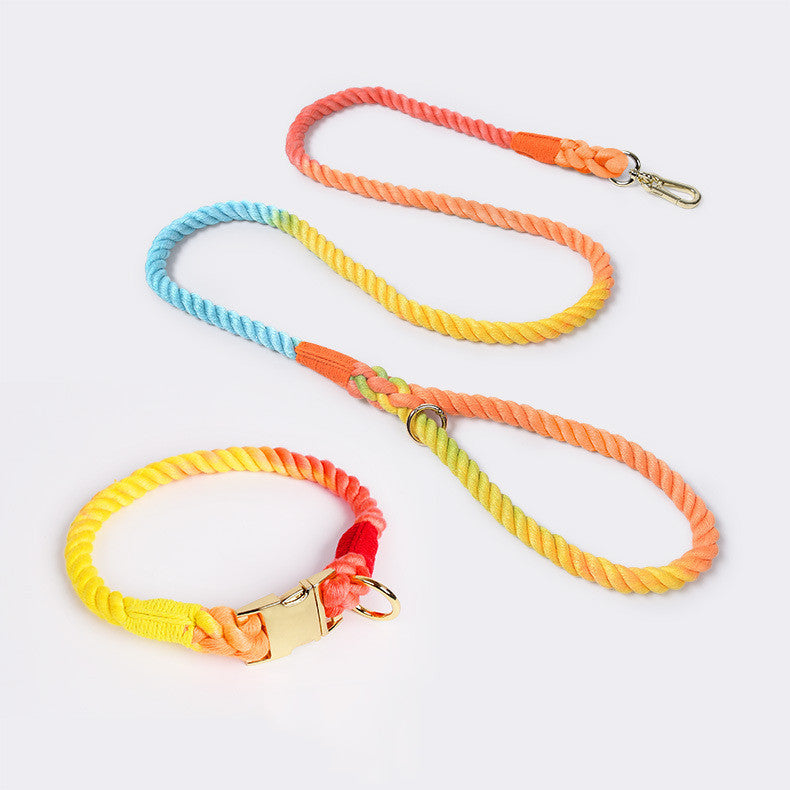 Woven Cotton Pet Collar & Leash